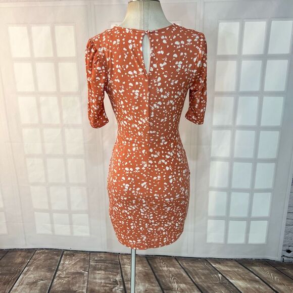 🔥🔥5 for $25🔥🔥 All in Favor Mauve Surplice Neck Bodycon Short Sleeve Mini Dress - Picture 6 of 11